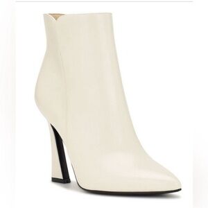 Women's Nine West Cream Pointed-Toe Ankle Boot